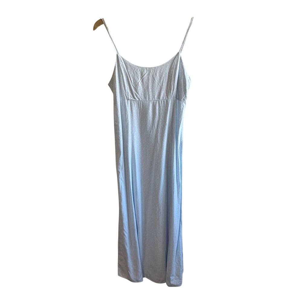 Brandy Melville John Galt Light Blue White Floral Babydoll Maxi Dress Coquette